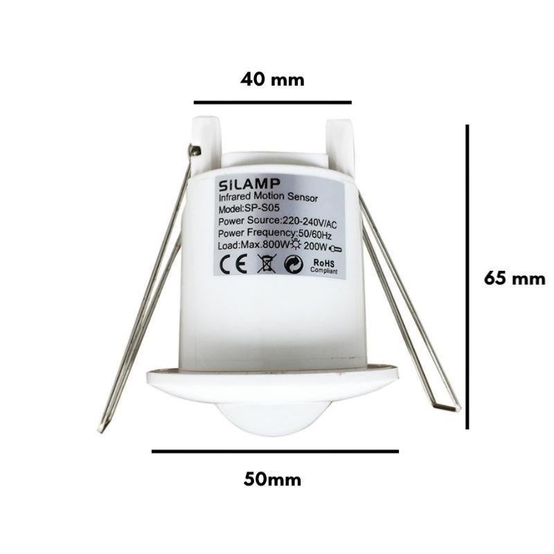 Détecteur de Mouvement Encastrable 3m 360° 220V Ø50mm - SILUMEN - 3