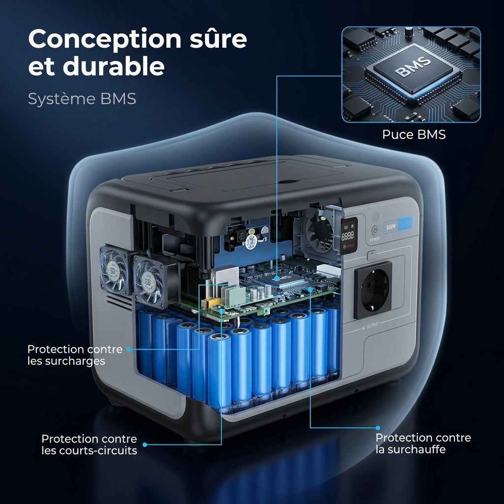 OUKITEL P800E Station Énergie Portable 800W 512Wh Batterie de Secours, Générateur Solaire pour Camping-car, Voyage, Usage Domestiqu - 8