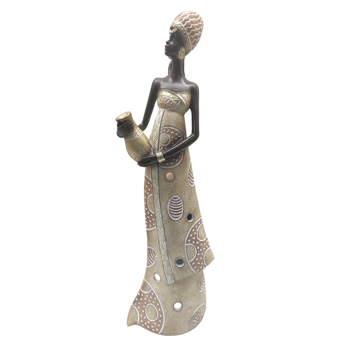 Origen home decor - figura africana figuras | africanas y elefantes marrón - 32x7x10 cm