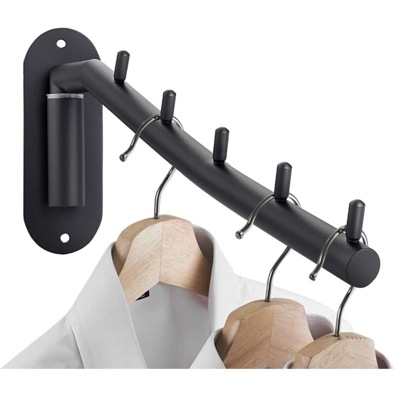 Wieszak ścienny ze stali nierdzewnej z obrotowym ramieniem, solidny organizer do przechowywania w pralni