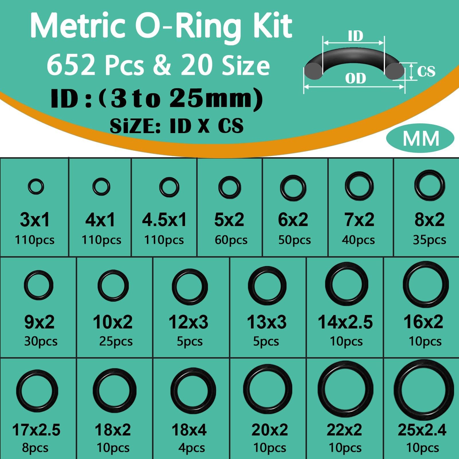 Assortimento Rondelle Per Rubinetti Perel Has01 Kit Rondelle Per
