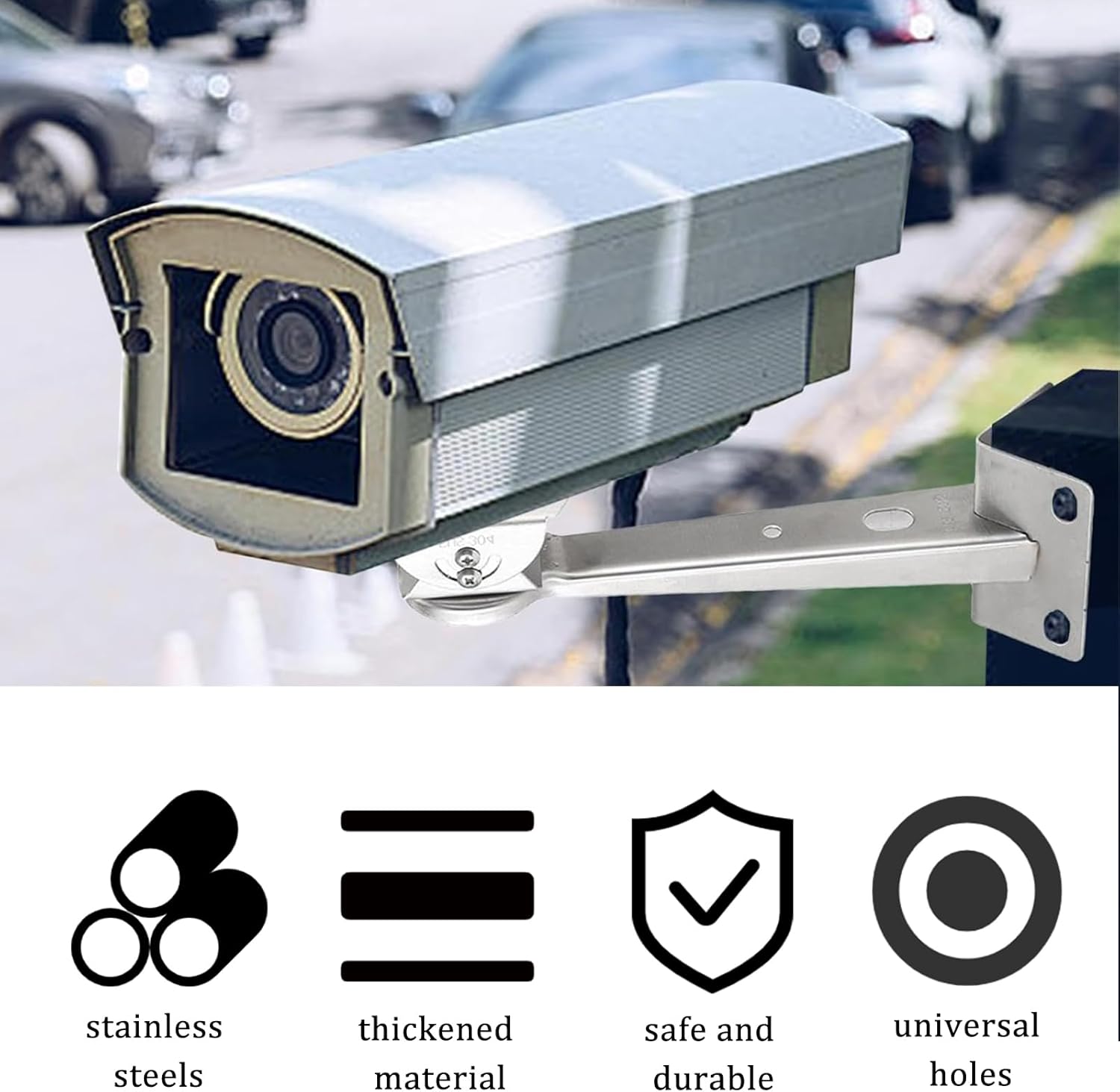 Support Camera, Support Camera Exterieur Acier Inoxydable, Support De Caméra De Surveillance Réglable 360° Support Bras D'extension pour Caméras De - 6