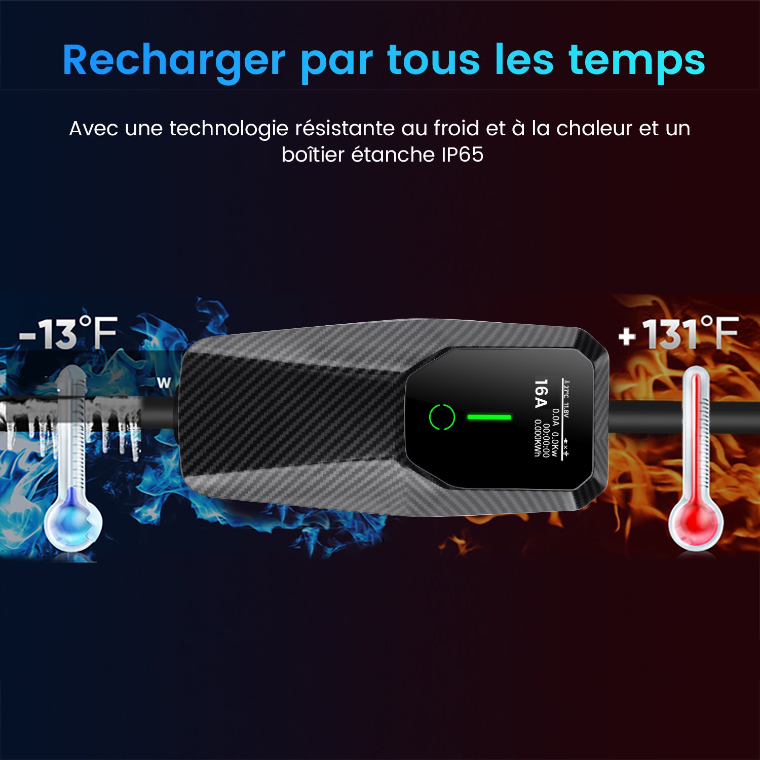 Carregador EV de 3,5 kW [4 m, 6-16 A] Cabo de carregamento EV de categoria 2, compatível com E-208, modelo Y, Megane E-Tech, 500e e outros EV/PHEVs - 6