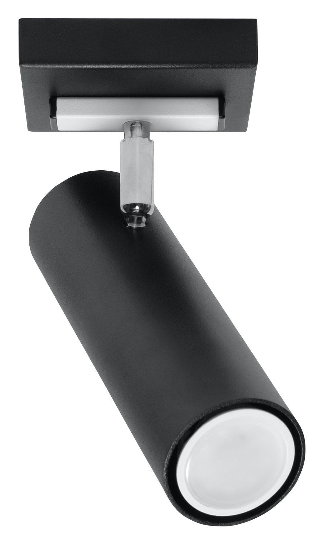 Reflektor sufitowy spot natynkowy Direzione okrągły czarny-chromowany 1xGU10x40W wym: 18 x 18 cm metal Sollux Lighting