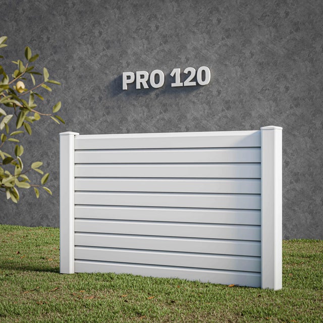 Kit Clôture PRO PVC Blanc H. 120 cm - 10 Lisses claire-voie - 5,70 m
