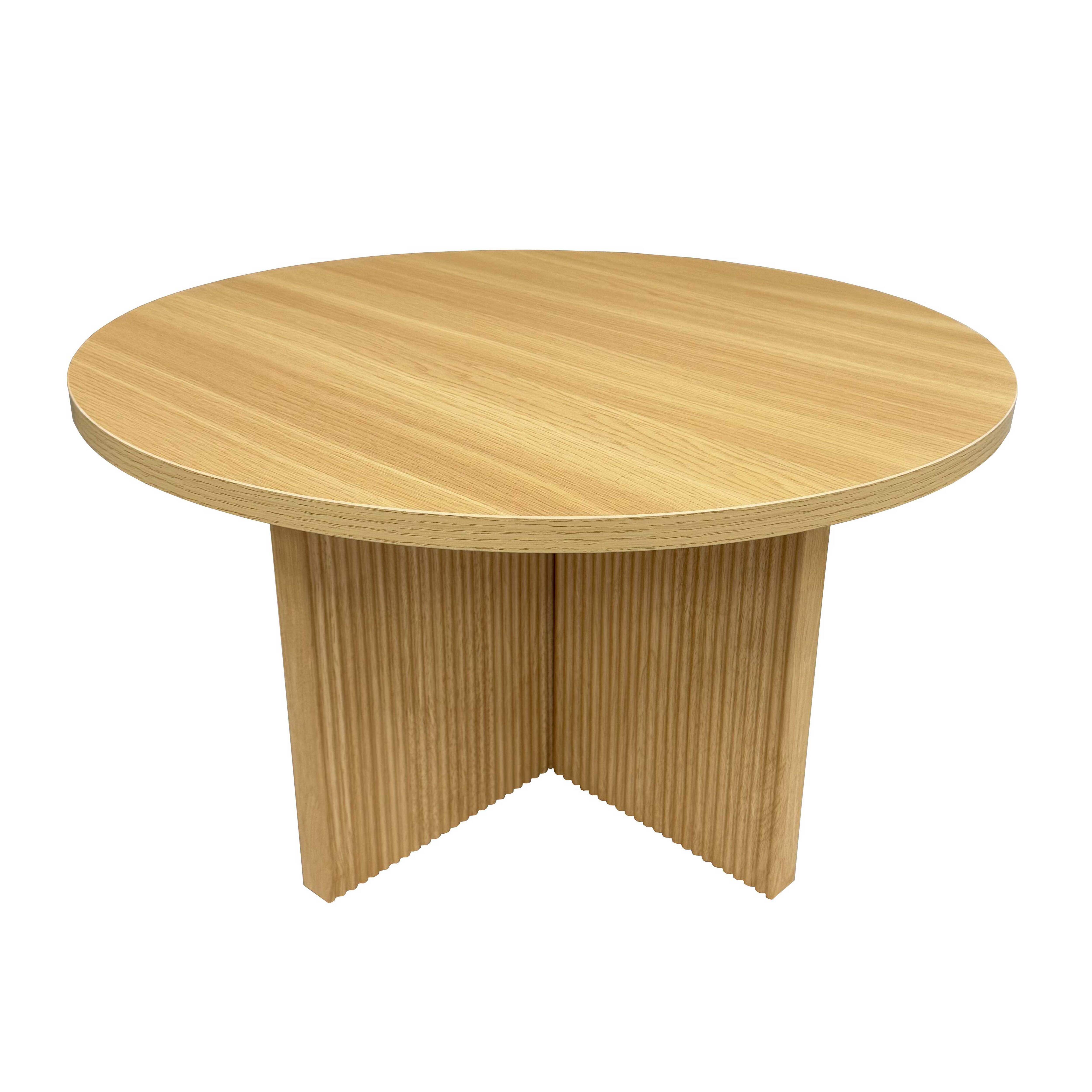 Table basse ronde 80 cm scandinave effet bois clair - 4