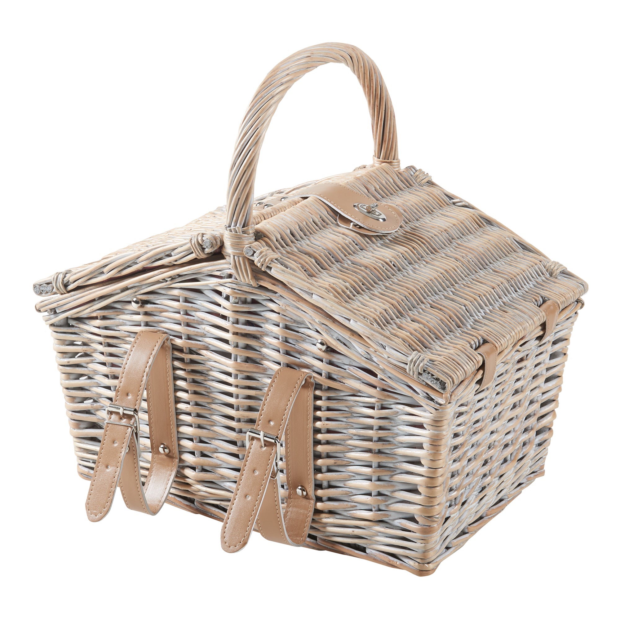 Panier de pique-nique pour 2 personnes Bucchianico naturel rouge casa.pro - 3