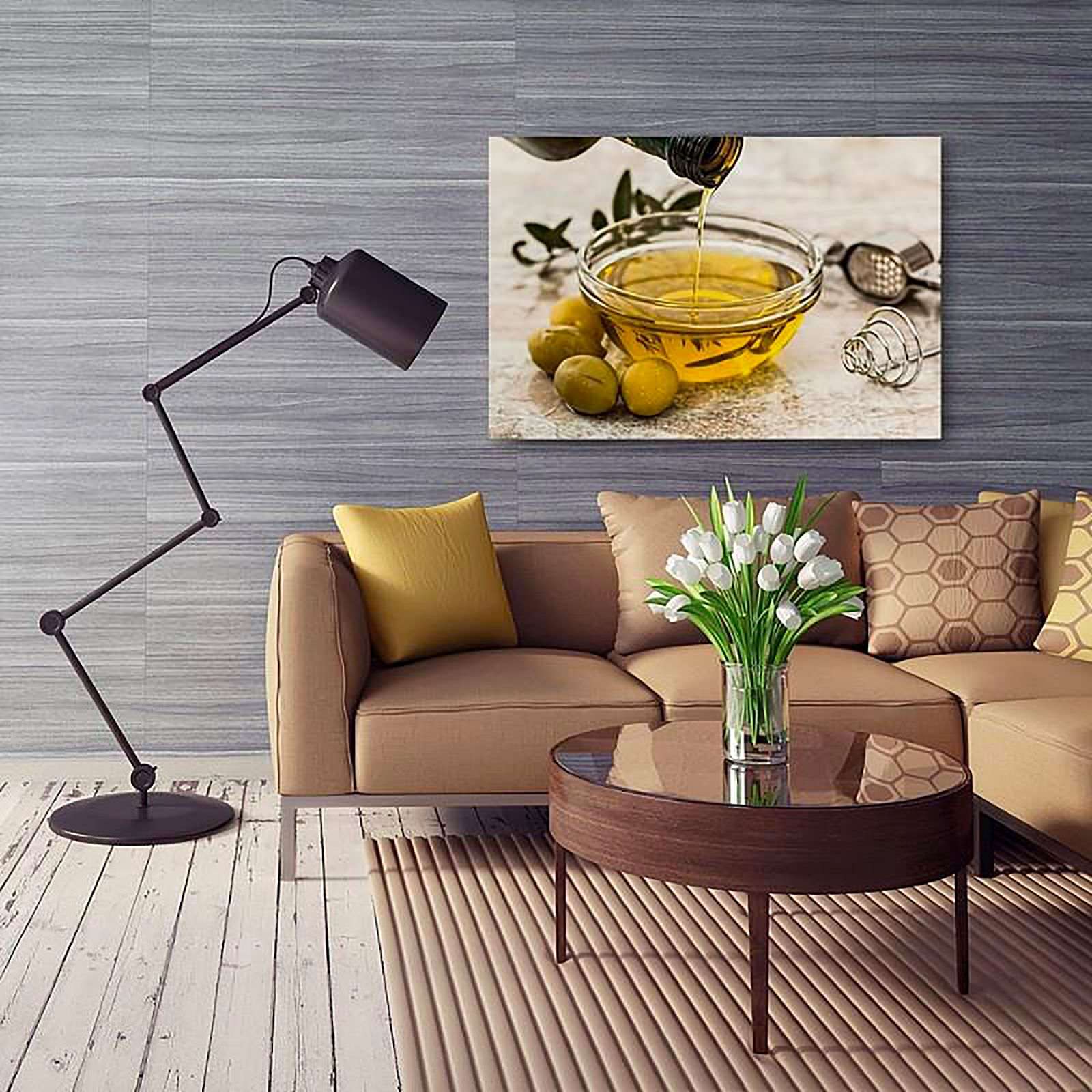 Tableau bois l'huile d'olive et les olives - 120 x 80 cm - 5