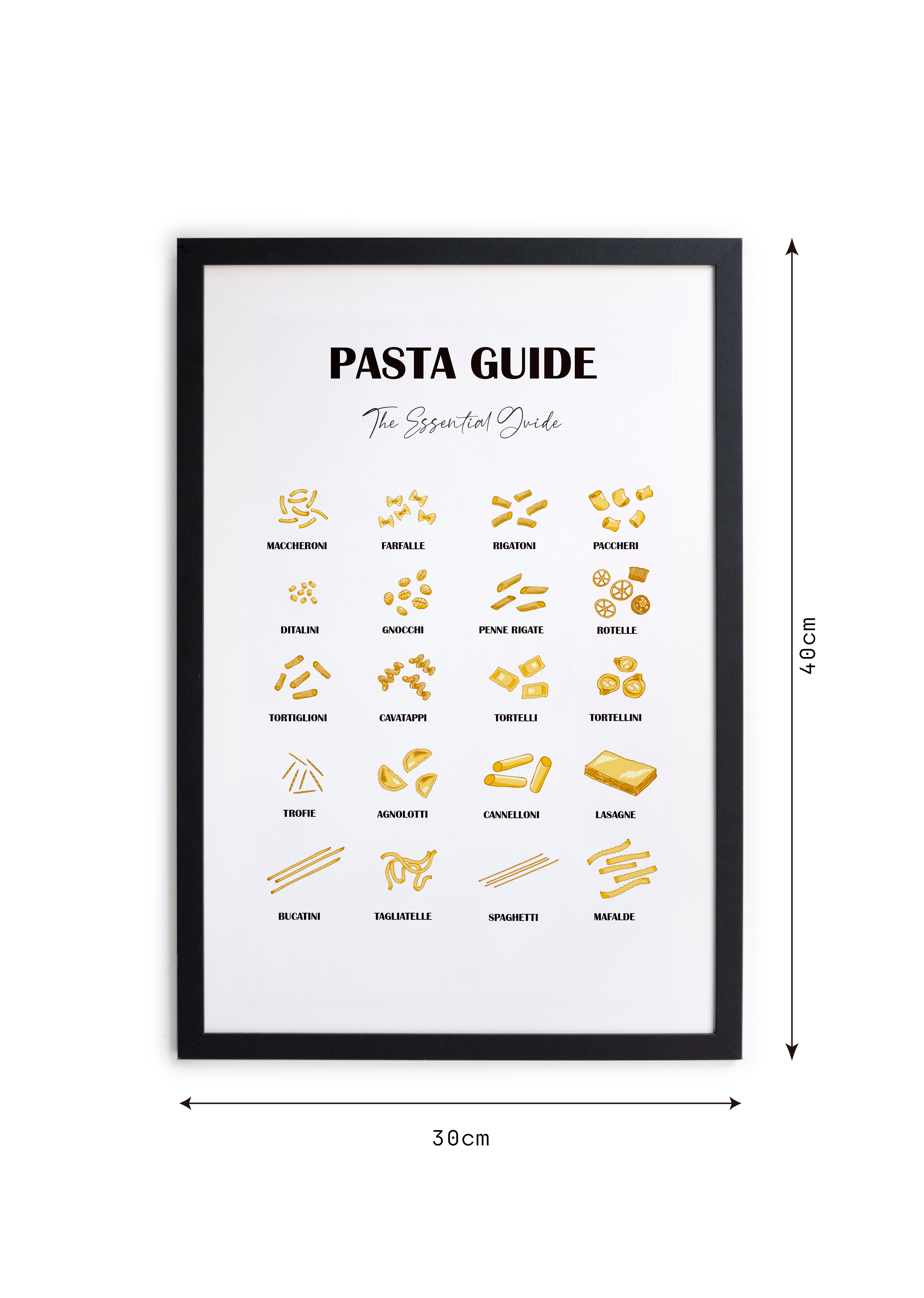 Cadre avec cadre noir 40x30 Guide des Pâtes - 3