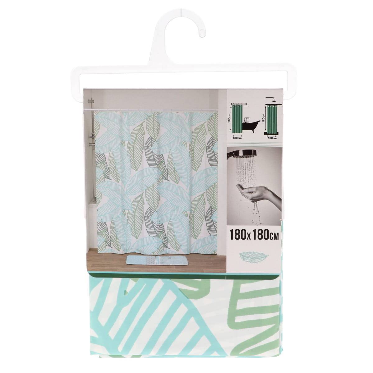 BBRILLI Cortina De Ducha De Flores Y Hojas Verdes, Cortina De Baño De Tela Impermeable Salvaje, Decoración De Baño, YFX05108, W180xH180cm