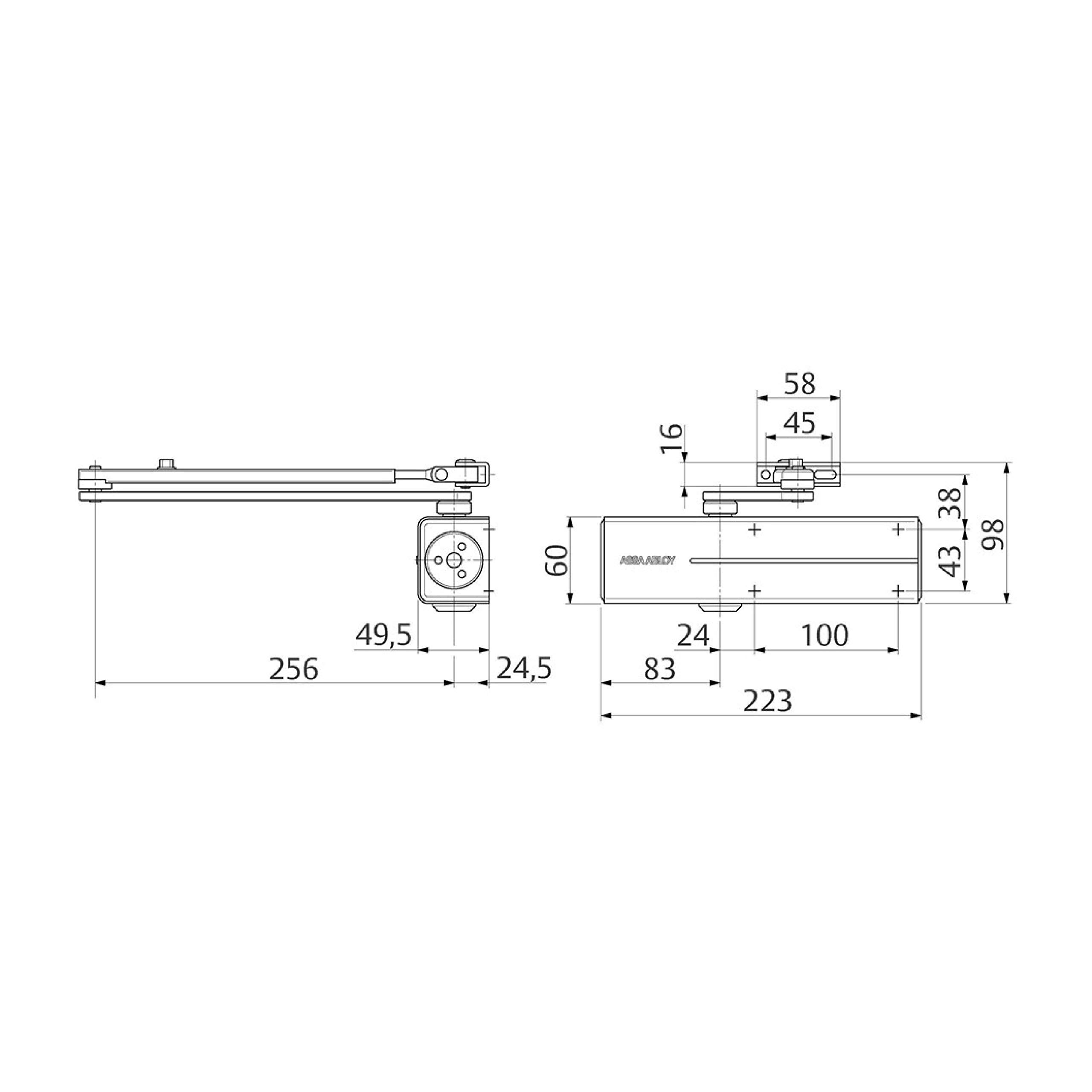 Ferme-porte à ciseaux DC 200 argenté EN 2-4 ASSA ABLOY - 2