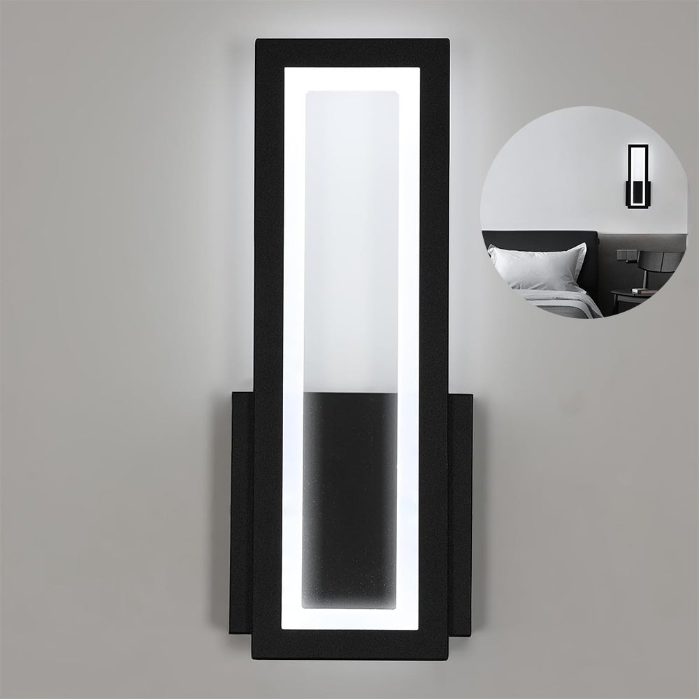 Kinkiet wewnętrzny LED, 17 W, 1800 lm, nowoczesny, czarny, akrylowy, światło białe 6500 K, 32 cm [klasa energetyczna E]