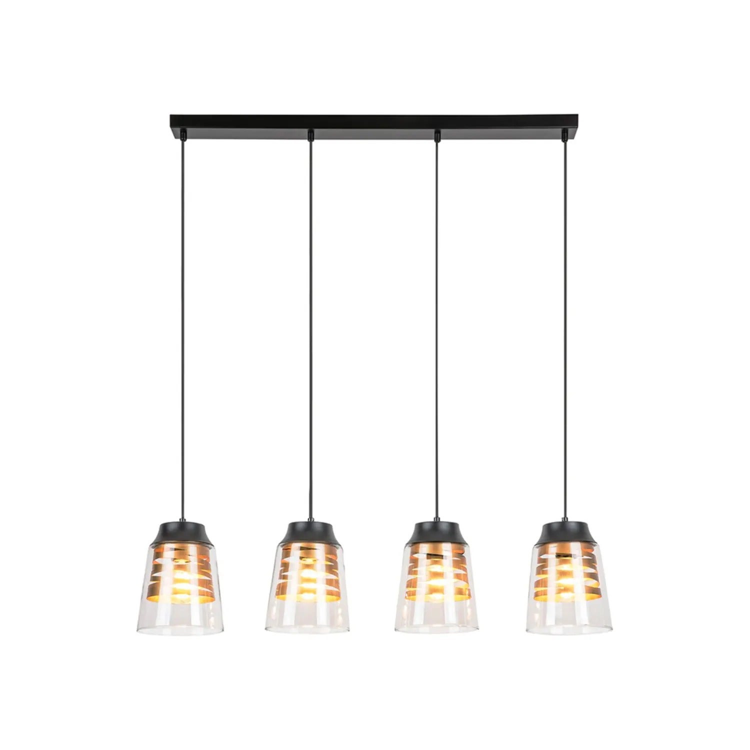 Lampa wisząca Zenaida czarny matowa-przezroczysty 2xE27x60W metal wym:120x73x15,5cm IP20 Rabalux