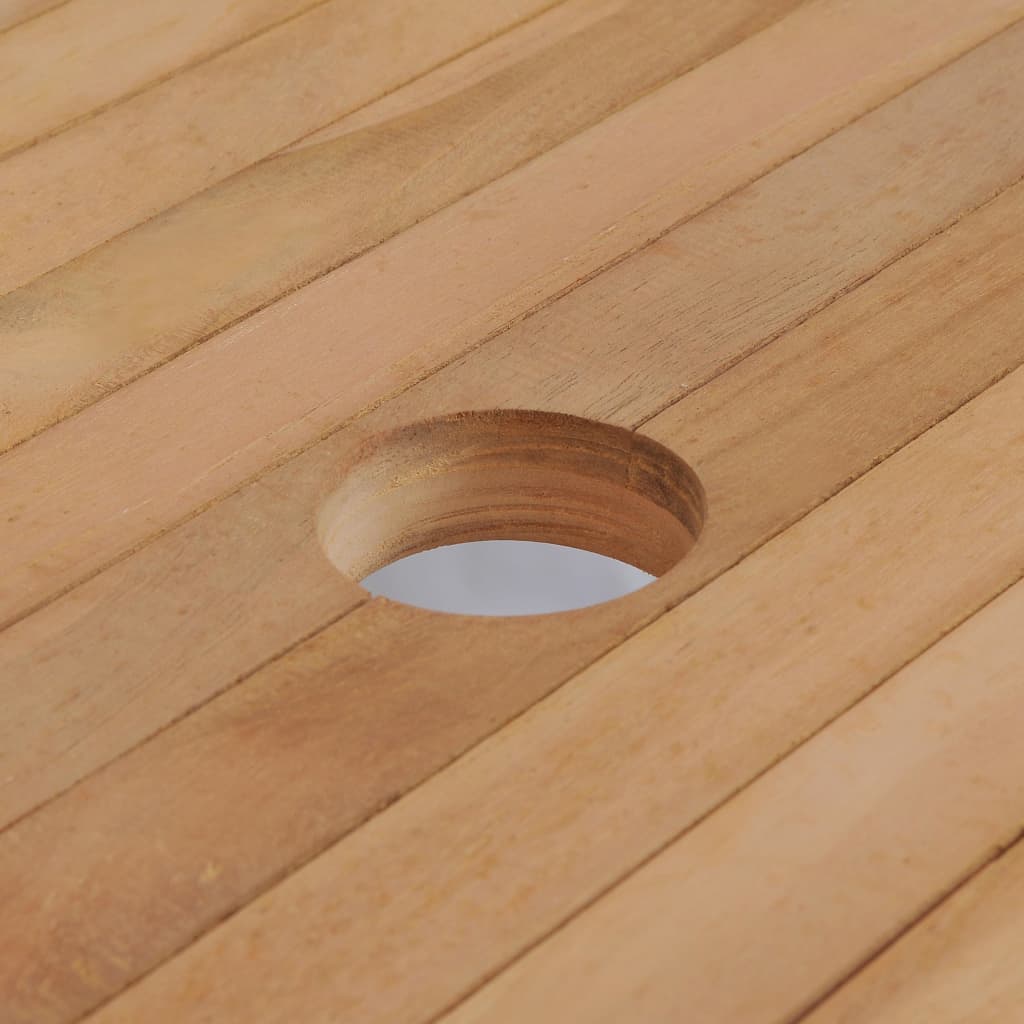 Table de jardin extensible rectangulaire en Bois Marron - 5