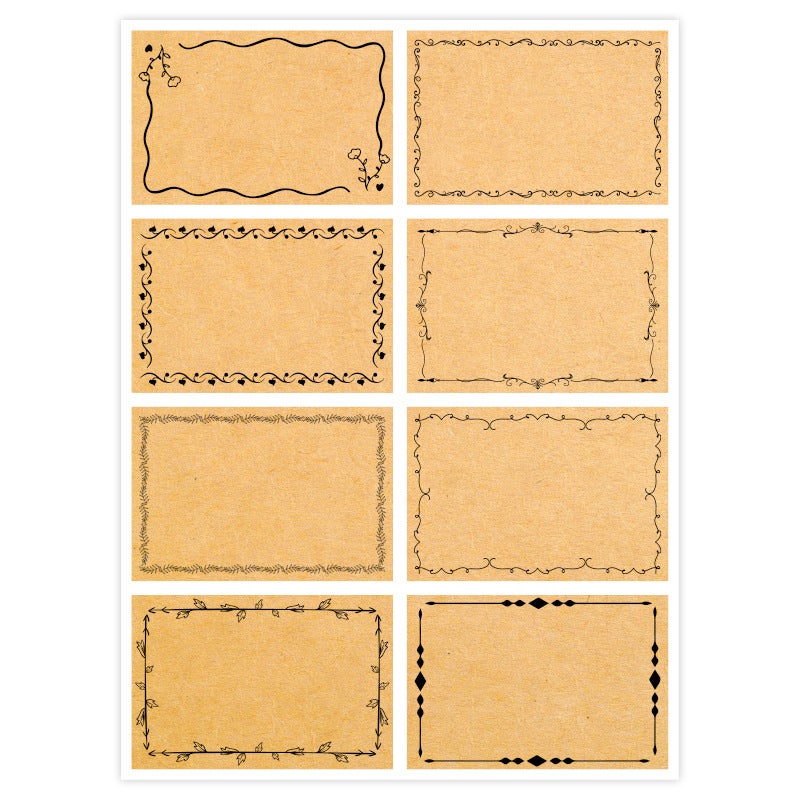160 szt. samoprzylepnych etykiet samoprzylepnych z papieru pakowego, zestaw naklejek do biura i scrapbookingu