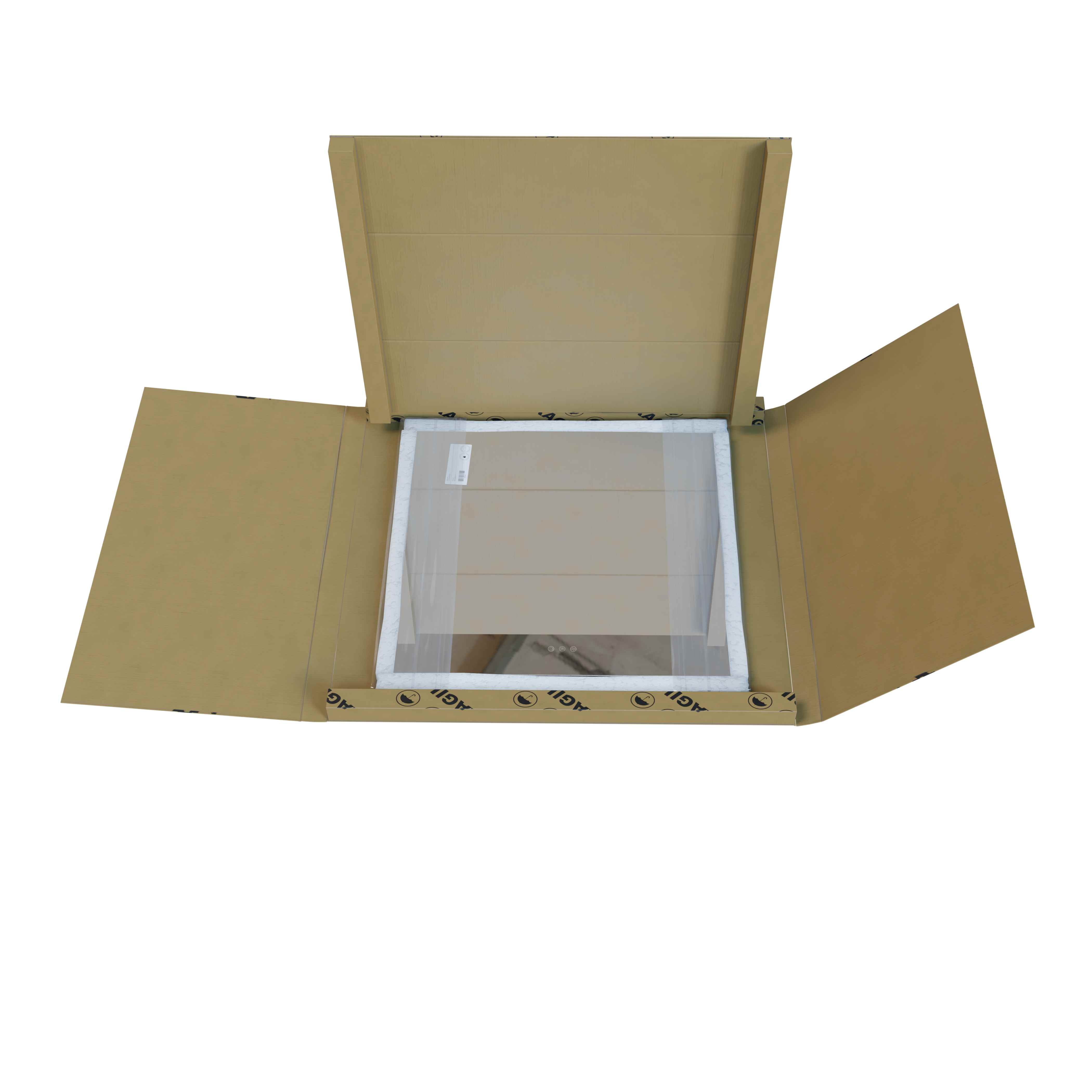 BELLOBATH - Espelho de banheiro com luz LED, luz ajustável em 3 cores e intensidades, antiembaçante - luz indireta 80cm alto x 80cm largura - 10