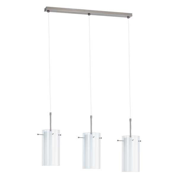 Lampa wisząca Bolt chromowana 3xE27x15W wym: 100 x 12 x 68 cm szkło Alfa