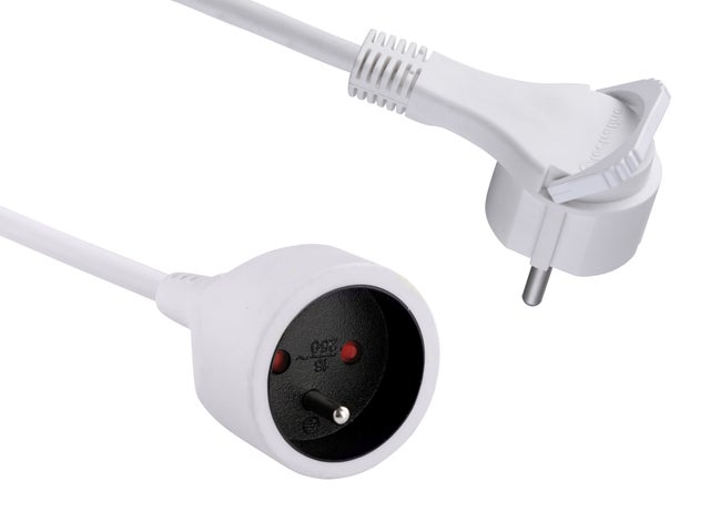 Electraline 101461 Rallonge Prolongateur électrique 3 m fiche extra plate 16A - section 3G1,5 mm_