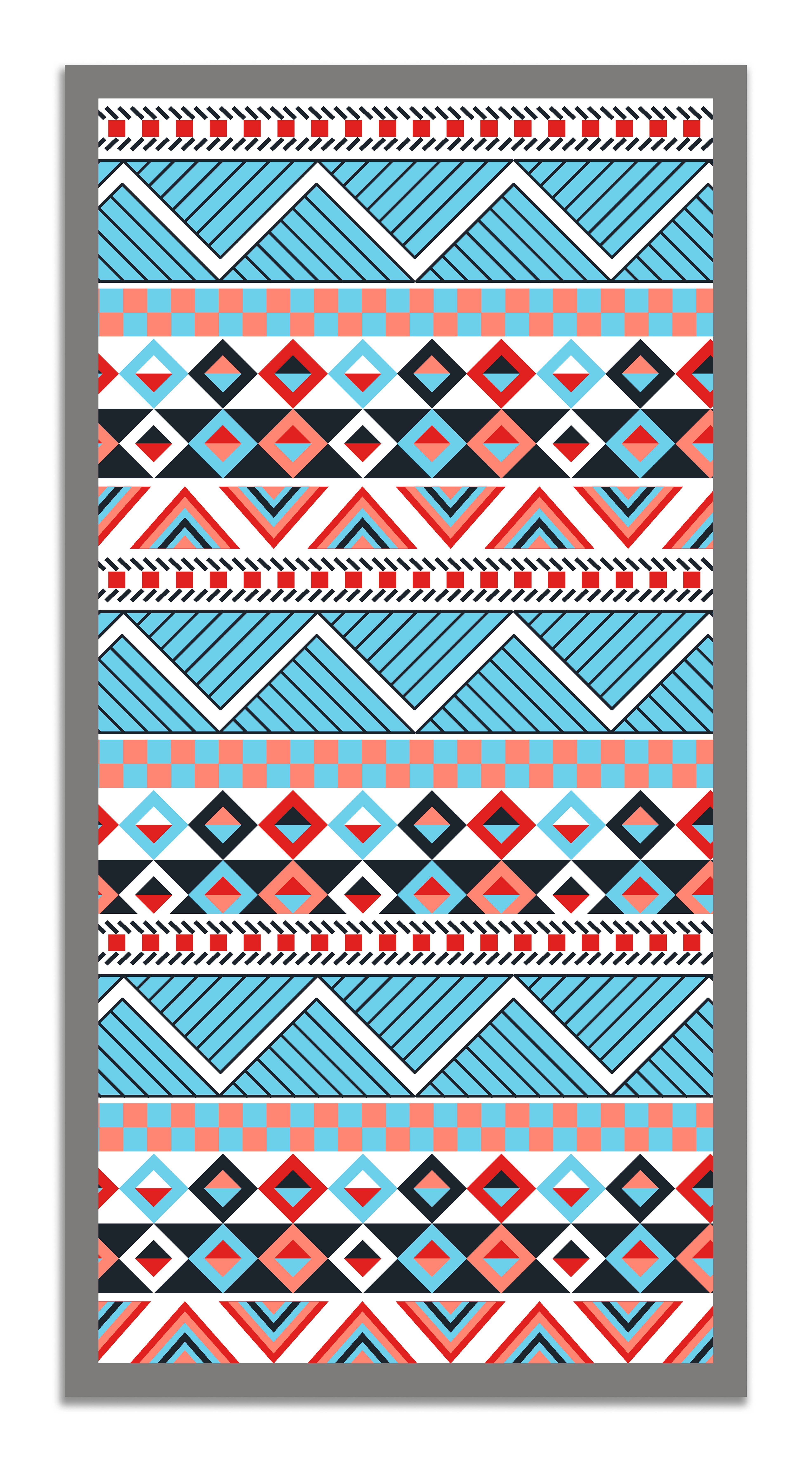 Panorama alfombra vinílica azteca multicolor 60x110 cm - alfombra cocina vinilo - alfombra salón antideslizante, antihongos e ignífuga