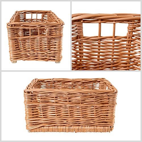 Creative Home Panier de Rangement en Osier | 30x20x16cm | Boite Rangement Osier | Panier Osier Rangement Salle de Bain | Corbeille | Paniere Maison - 9