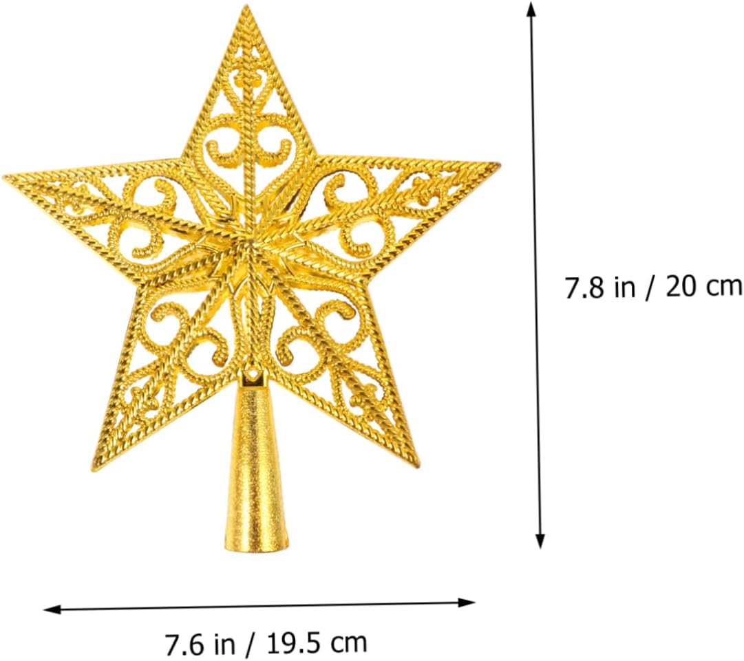 Topo de árvore de Natal, decoração de Natal, copa de árvore de Natal, enfeite de árvore de Natal, 20 cm (dourado) - 4