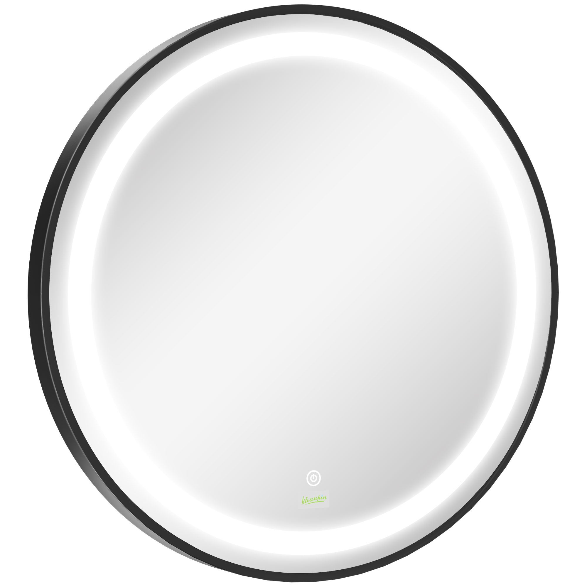 Lustro łazienkowe LED Ø60 cm z 3 temperaturami światła, funkcją dotykową, pamięcią i IP44, nowoczesny design, czarne
