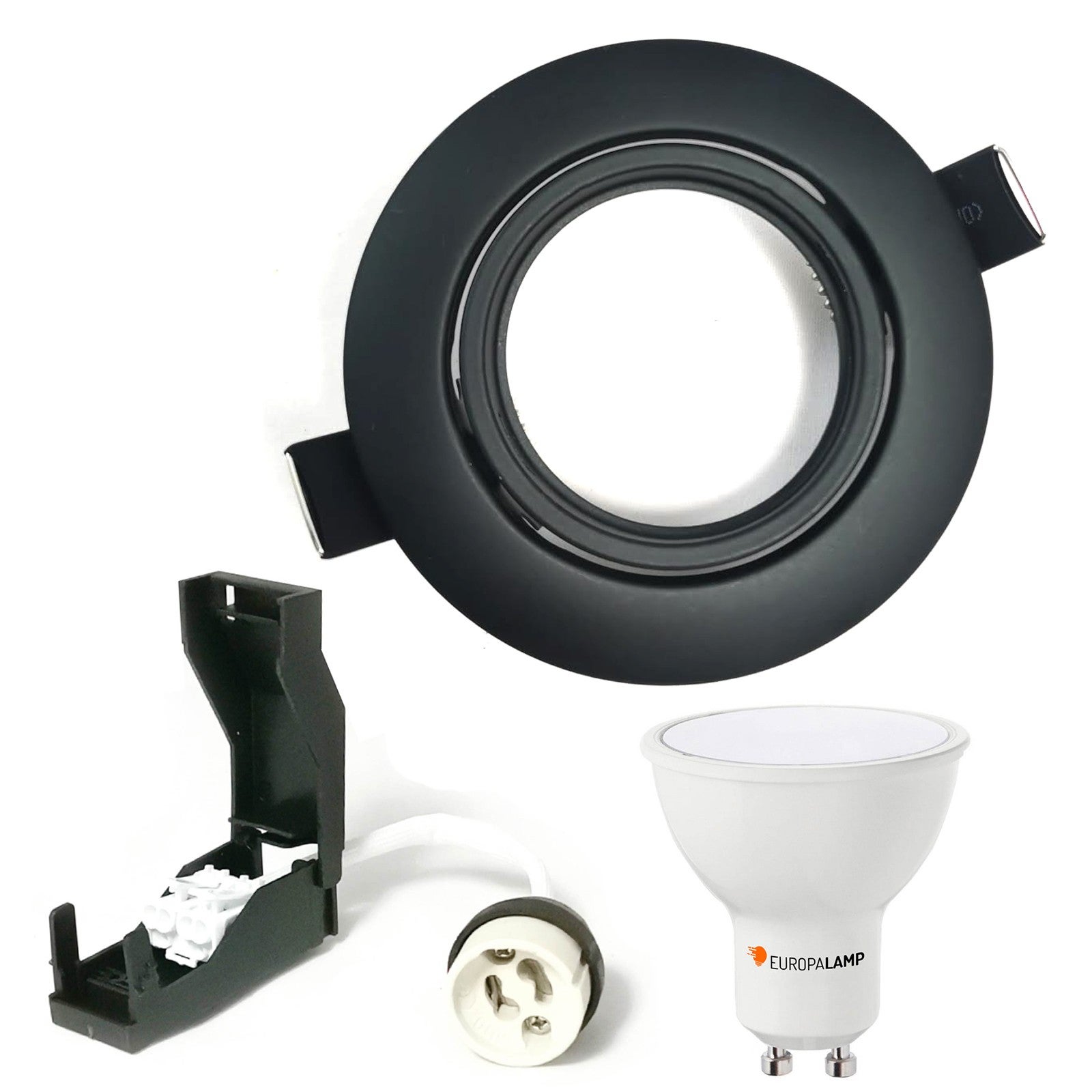Kit complet Spot encastrable orientable Noir Matt avec GU10 LED de 5W ...