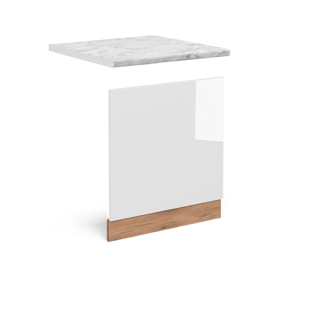 Vicco Panel przedni R-Line, Biały wysoki połysk, 60 cm , BR Marmur