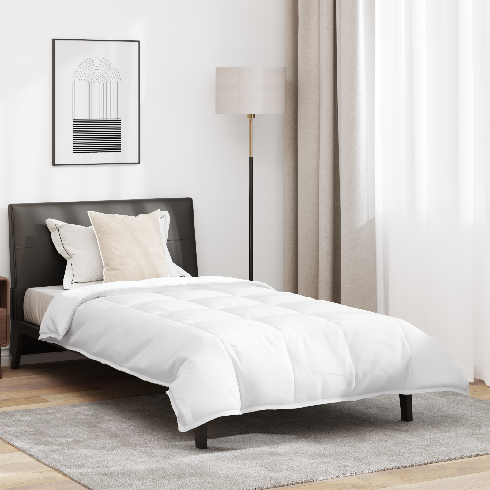 Couette avec oreiller 2 pcs | Duvet Blanc 135 x 220 cm Bas - 2