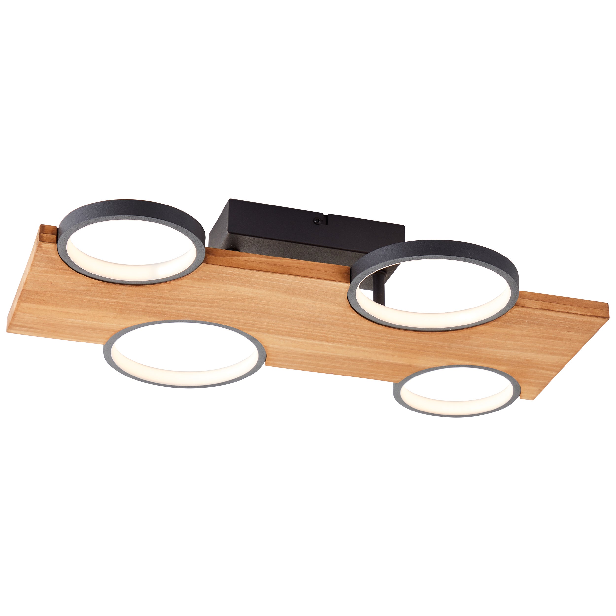 Brilliant lampa sufitowa LED Cheesy 55x35cm matowa czarna/metal drewno/brąz drewno 28W zintegrowana dioda LED - 5