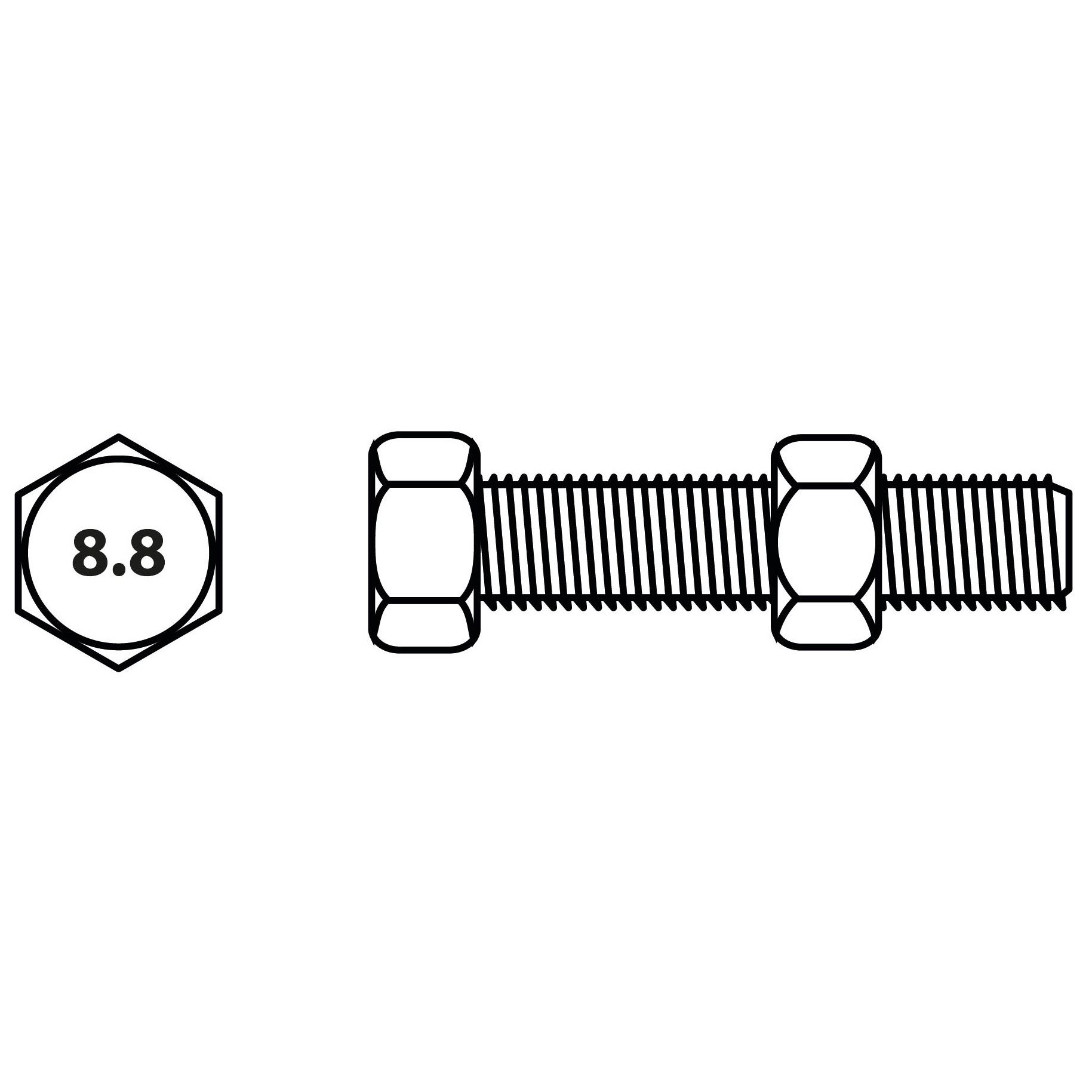 Boulon tete hexagonale Viswood acier zingue 10 60 mm lot de 3 - 2