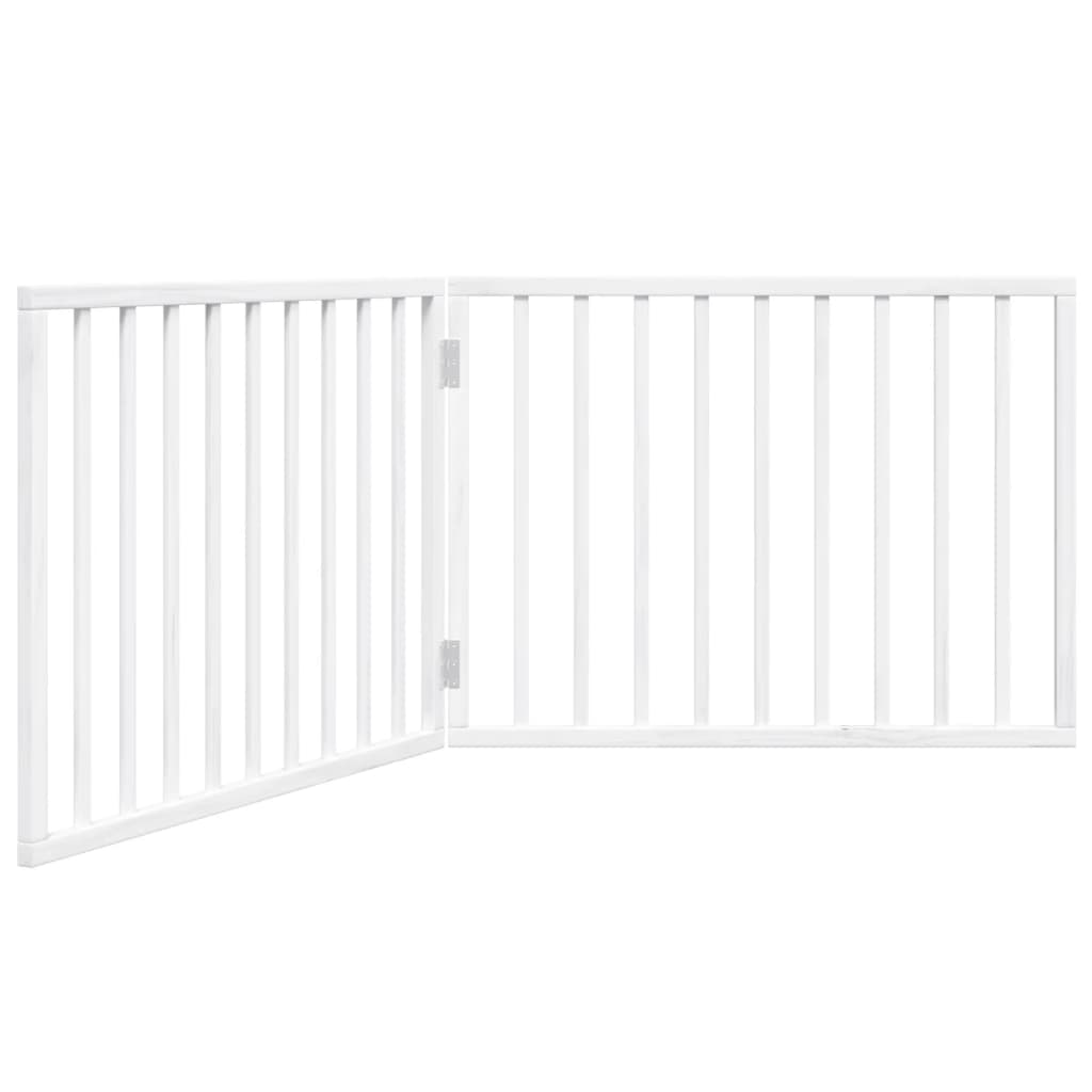 Puerta para perros | barrera de seguridad plegable 2 paneles madera álamo blanca 160cm cfw41415