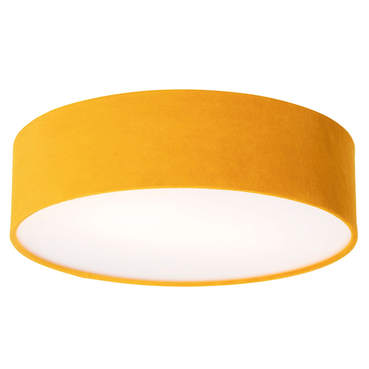 Nowoczesna lampa sufitowa ochrowa 40 cm ze złotym wnętrzem - Drum