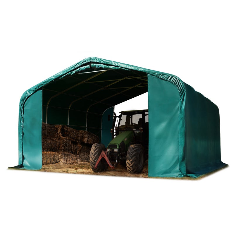 Namiot rolniczy 6x6 m Plandeka PCV 850 Newton - Zielony - podłoże betonowe