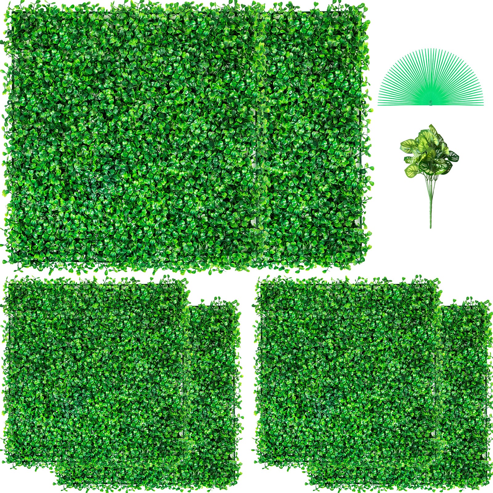 Panneau Mural Vert Artificiel 25.4x25.4 Cm,Décoration Murale Verte Panneau Mural De Potage De Haie Pour Jardin Niket Exterieur Type 2pcs 40x60