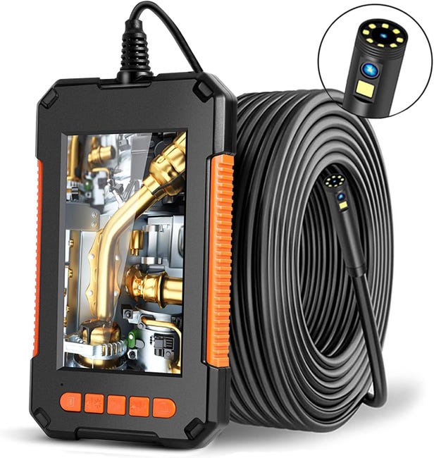 Endoscope Industriel, Caméra d'inspection Endoscope, Endoscope Numérique Objectif 1080P HD, Carte TF de 64G (10M)