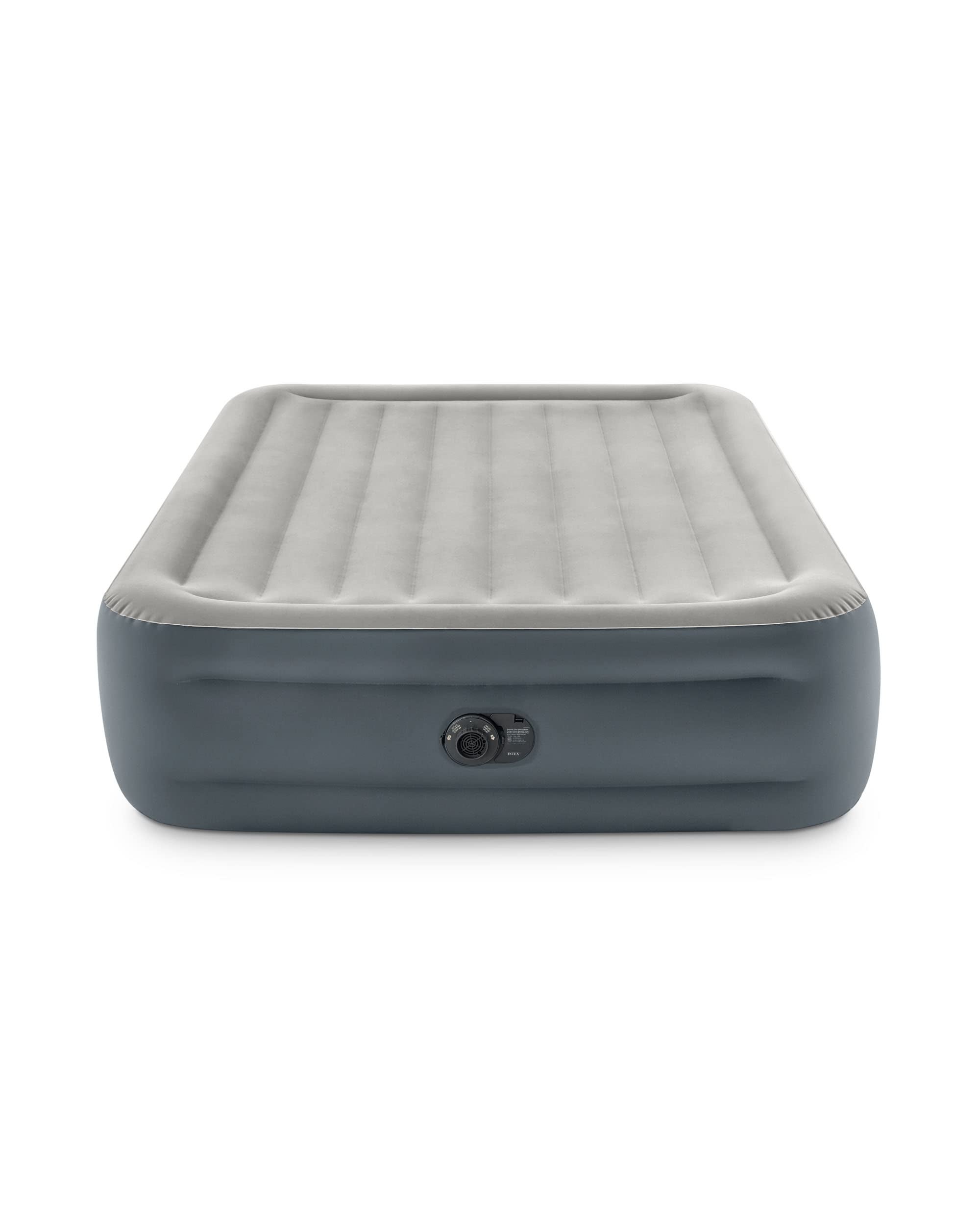 Matelas double gonflable Dura-Beam Essential Rest - Intex 64126ND, avec pompe électrique intégrée, PVC, gris, 152x203x46 cm - 9