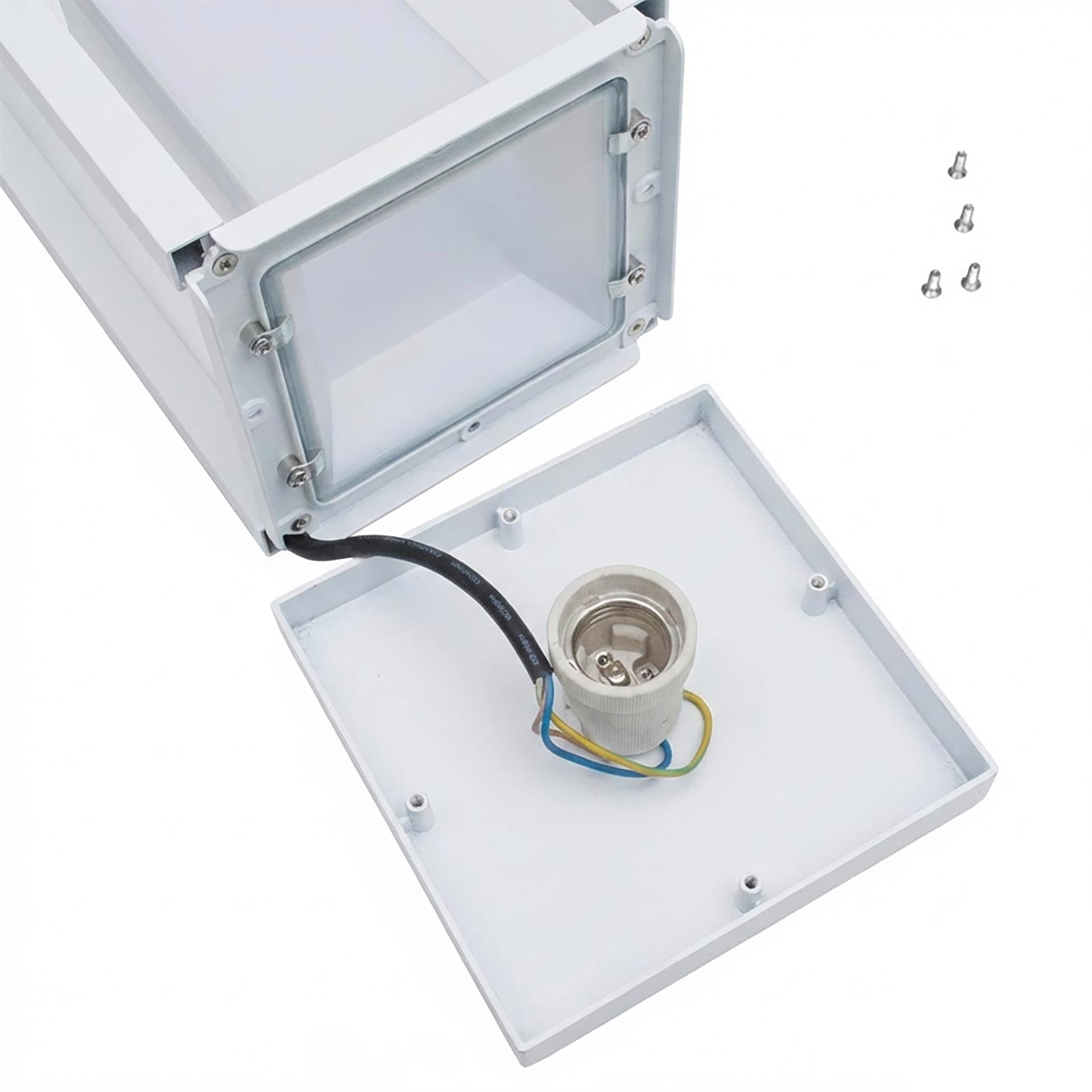 Lampione da Giardino E27 Moderno IP65 Lampioncino Esterno Luce Cortile Viale Sentiero 60cm 230V COLORE BIANCO - 5