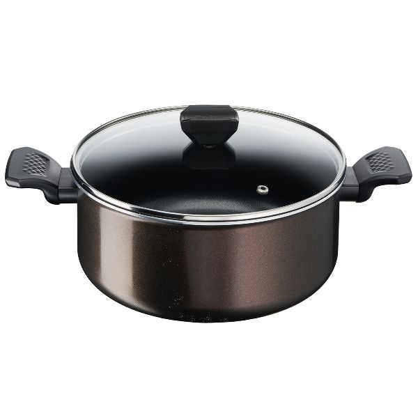 Casseruola Antiaderente Briebe Black Titanium 20 Cm - Induzione - PFOA Free - Manici Rimovibili