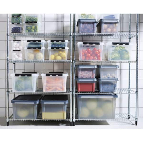 Boîte de rangement avec couvercle empilable 7 litres - Clips Noirs - 4