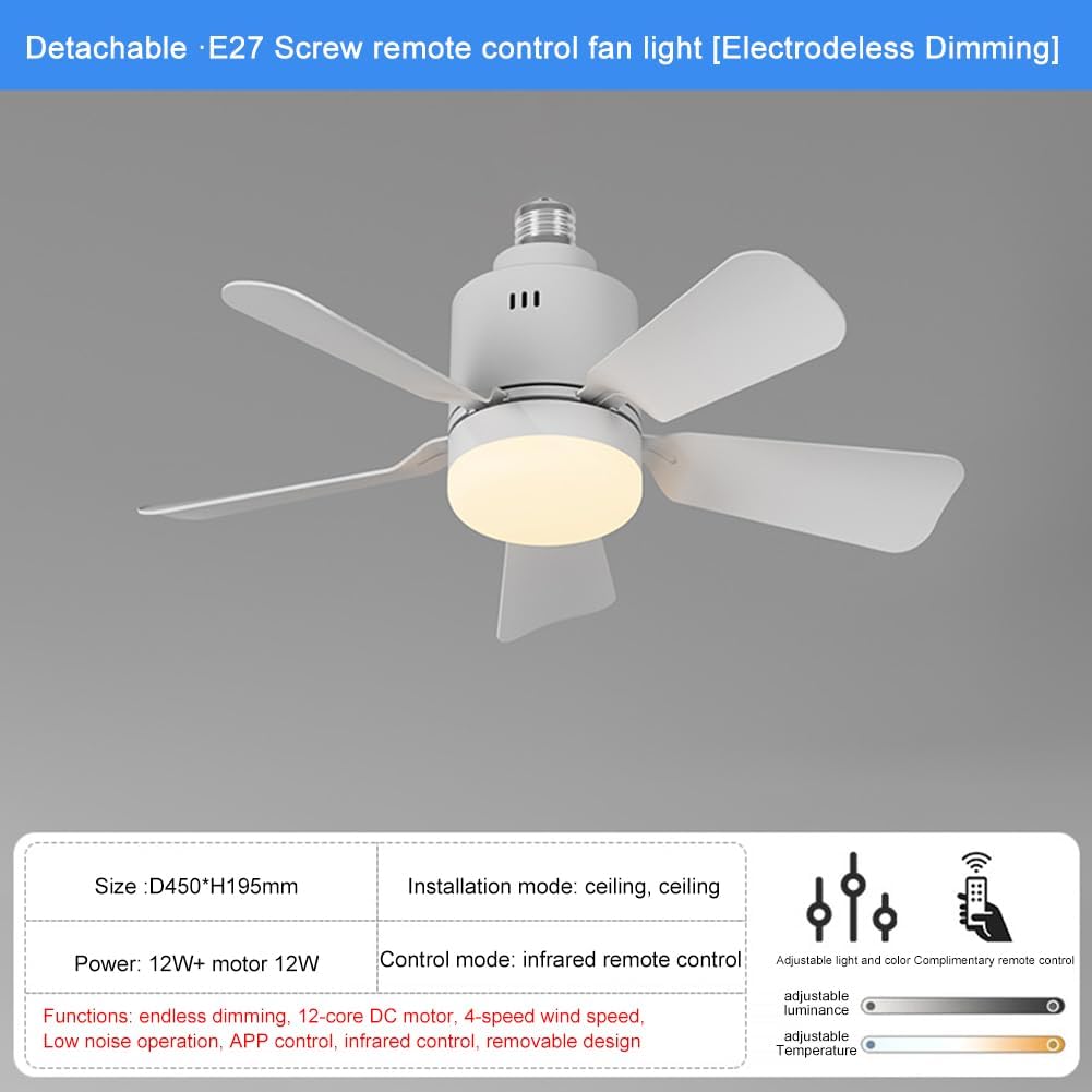 Ventilateur Led Plafond Ventilateur De Plafond Avec Lumière LED - 30W - 3 Vitesses - Télécommande - Blanc Ventilateur De Plafond Extérieur