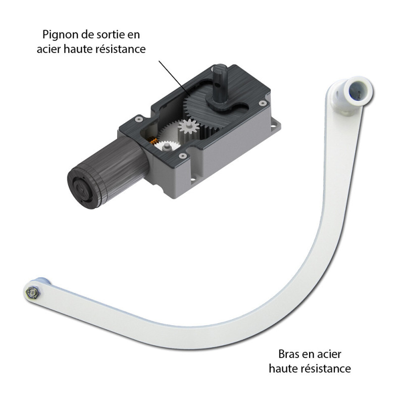 Motorisation SLID'UP WINEO filaire pour volet 1 battant - baie 0,4 à 0,8 m - blanc et noir - 3