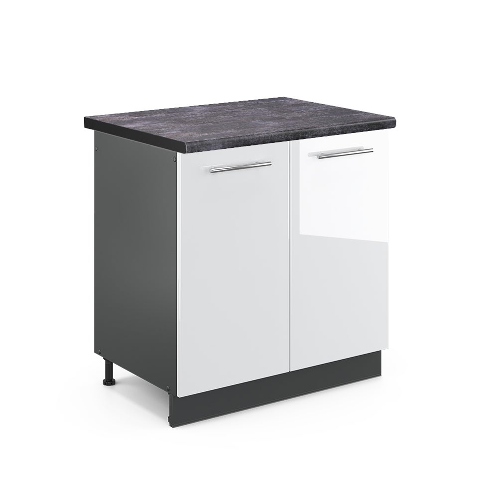 Vicco Szafka pod zlew Fame-Line, Biały wysoki połysk, 80 cm , BP Antracyt