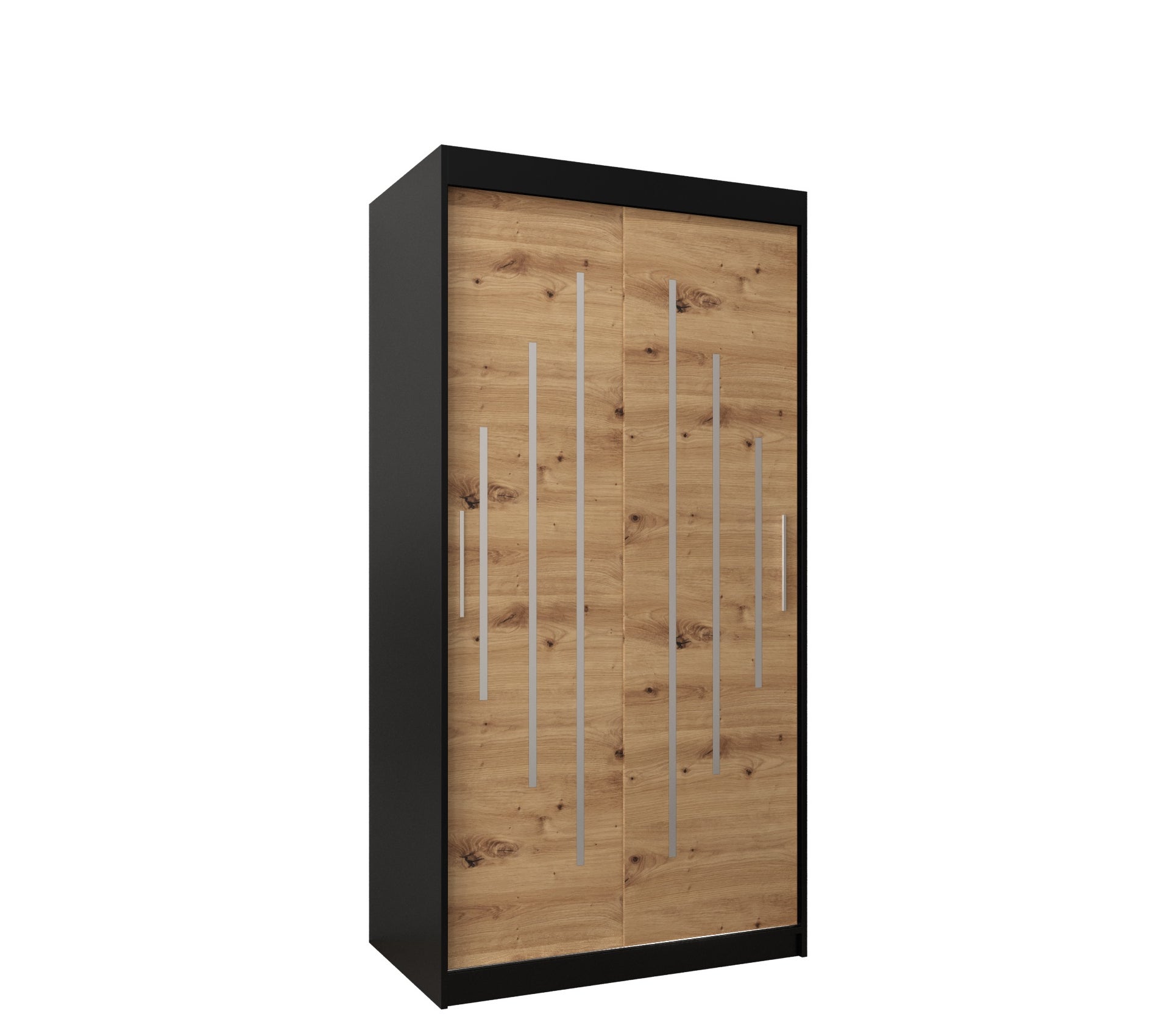 Szafa przesuwna garderoba York 100 x 62 x 200 cm Czarny + Artisan - Abiks Meble