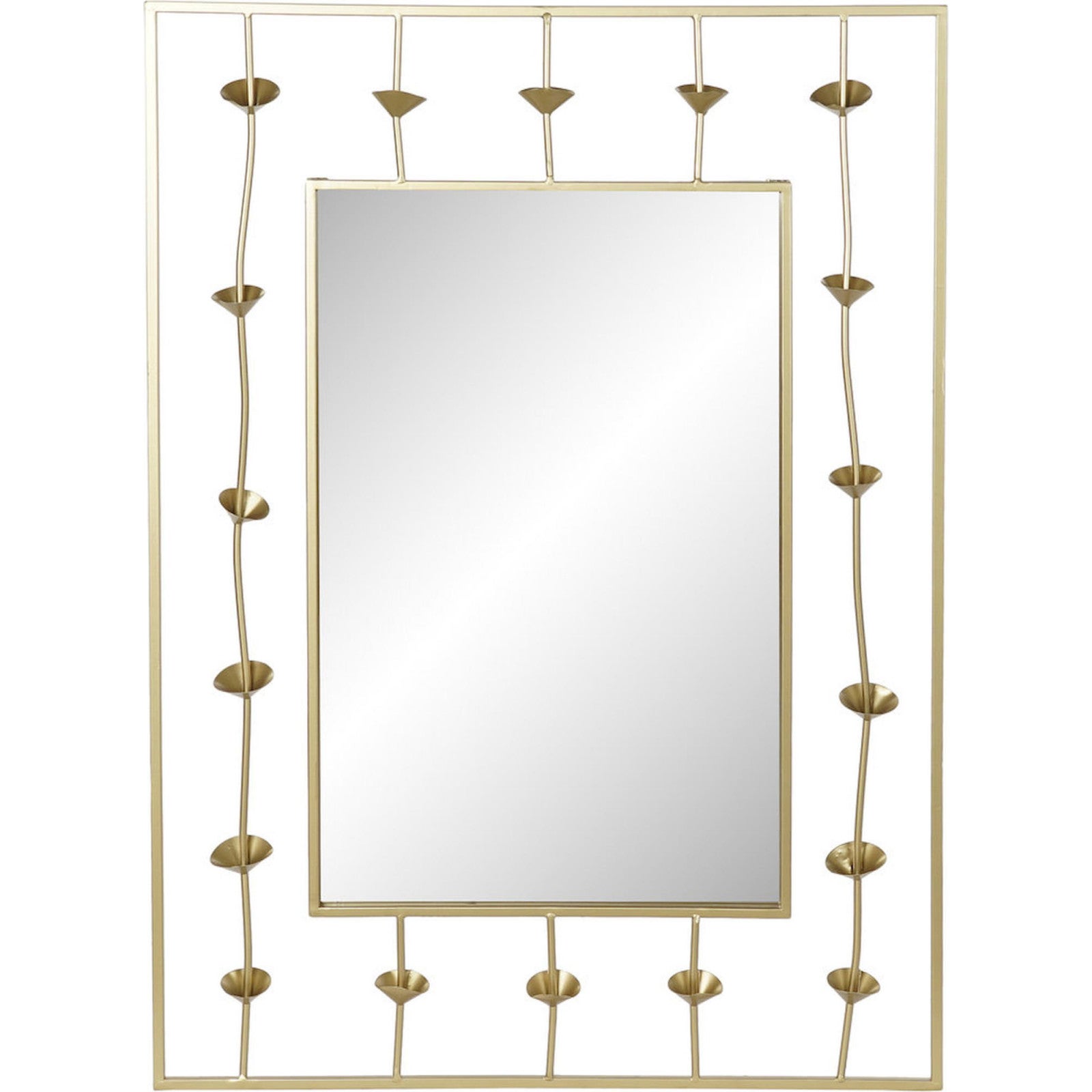 Miroir floral doré en métal pour élégance intérieure 70 x 5 x 100 cm ...