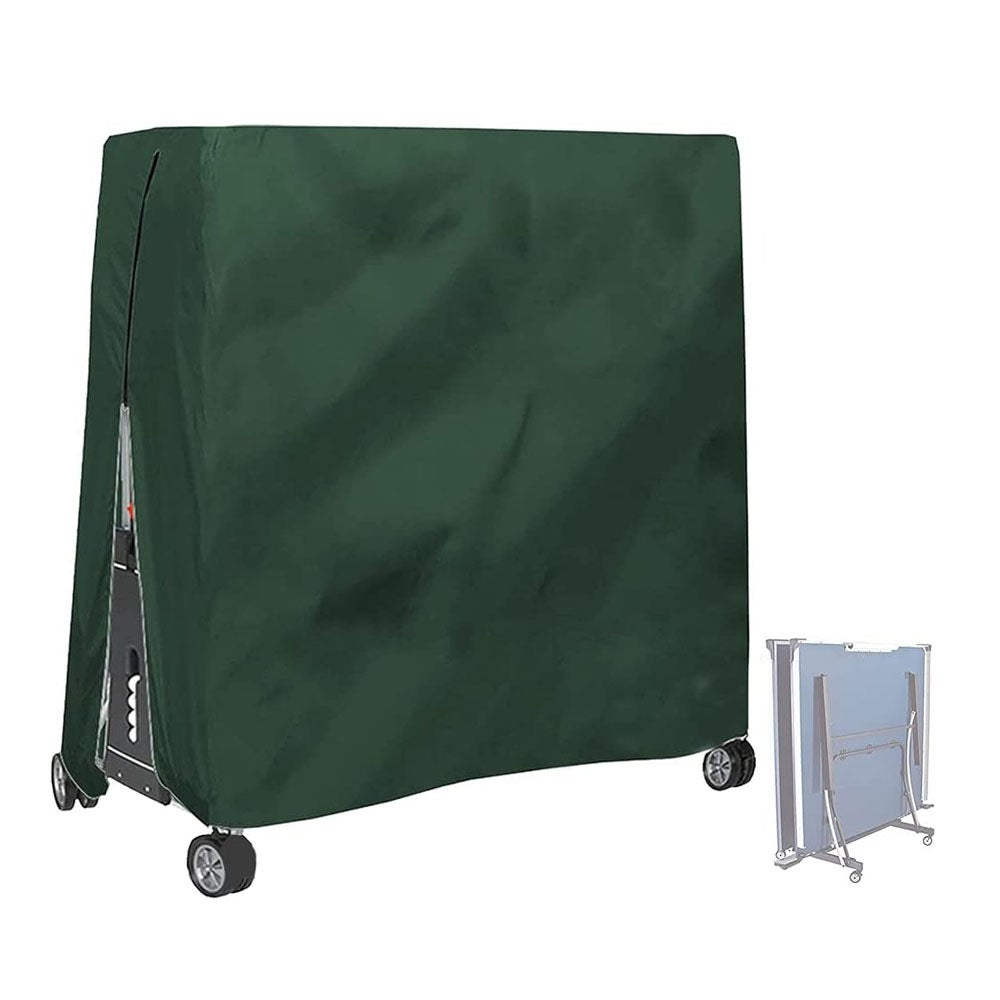Zielony pokrowiec ochronny na stół do tenisa stołowego 185 x 165 x 70 cm do stołów do tenisa stołowego składanych do użytku wewnątrz i na zewnątrz