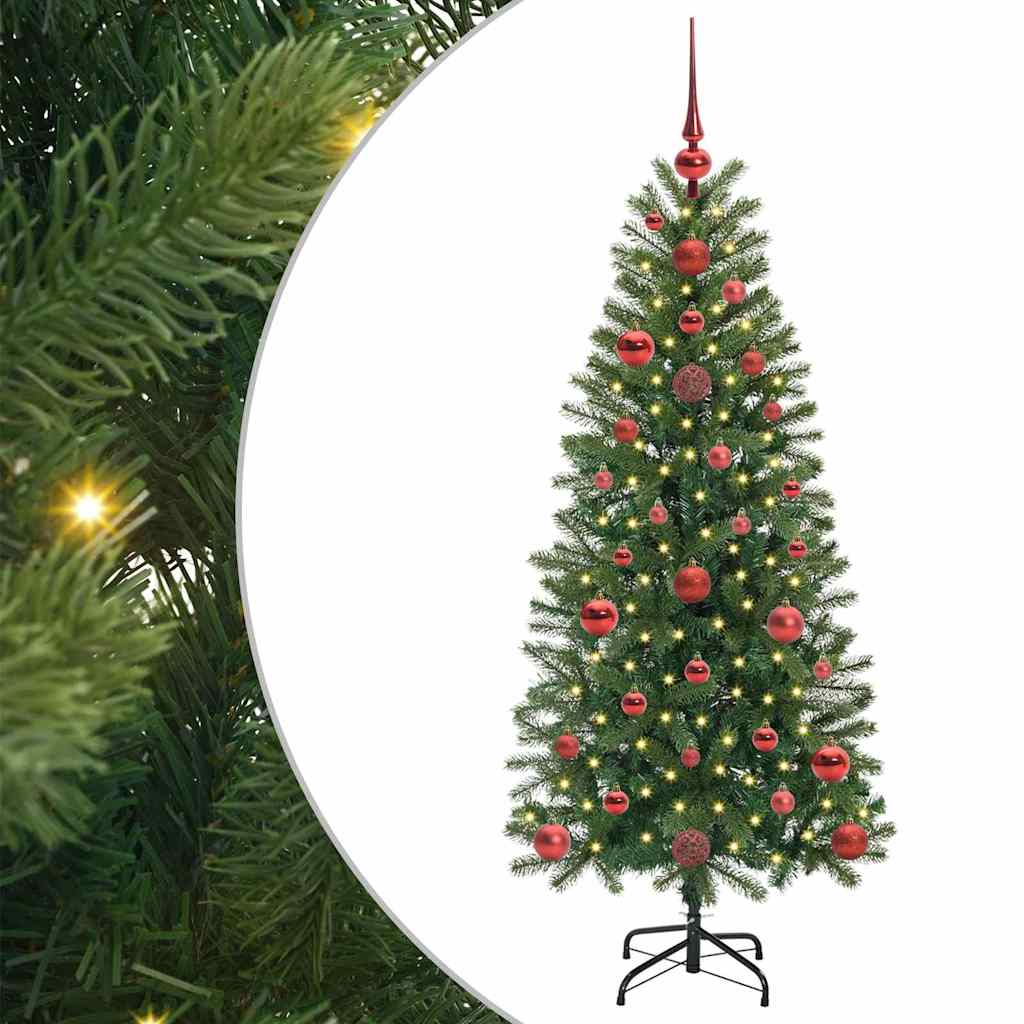Sztuczna choinka z 150 diodami LED Zielony 120 cm PE i PVC