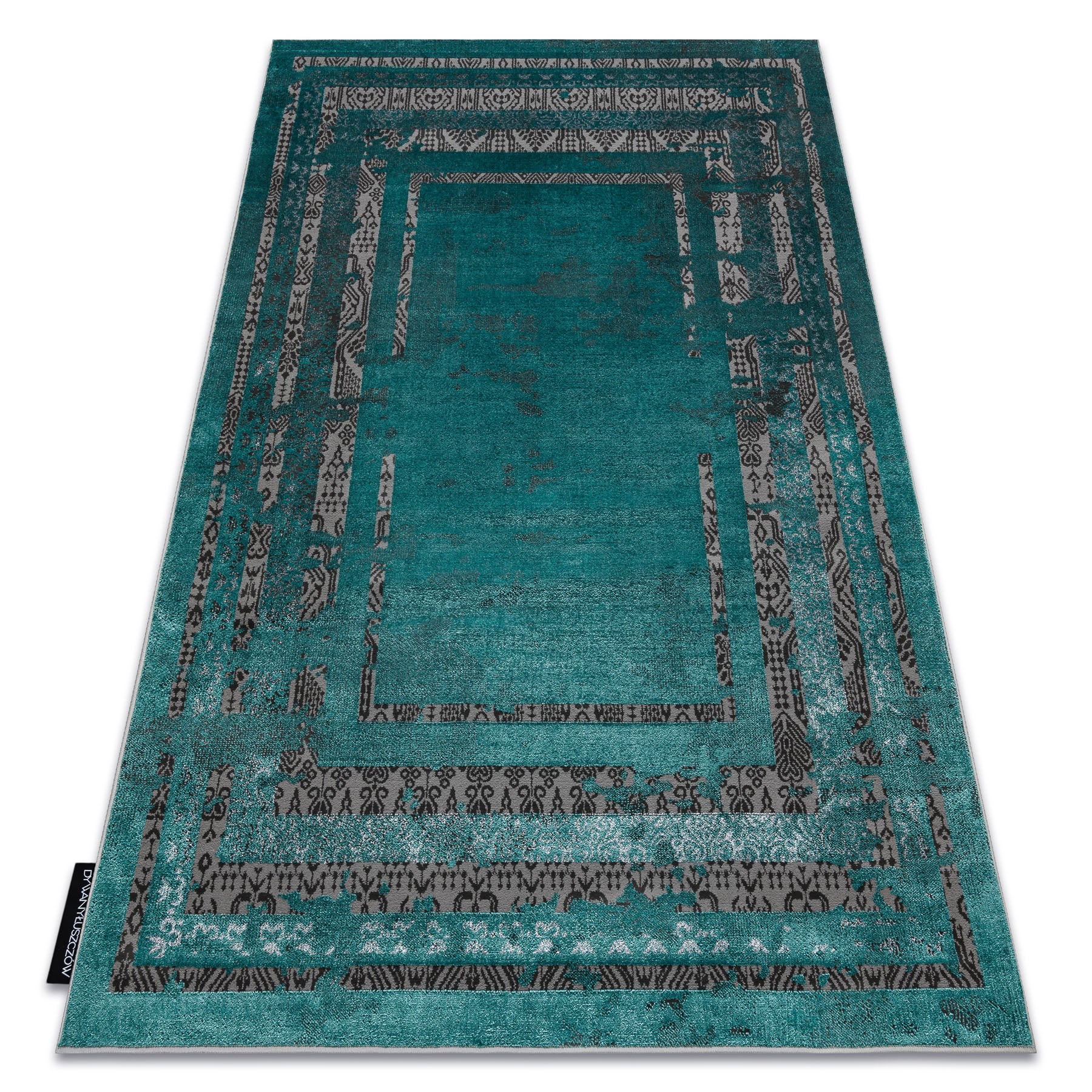 Alfombra de luxe moderna 1516 marco vintage - structural verde / antracita 160x220 cm