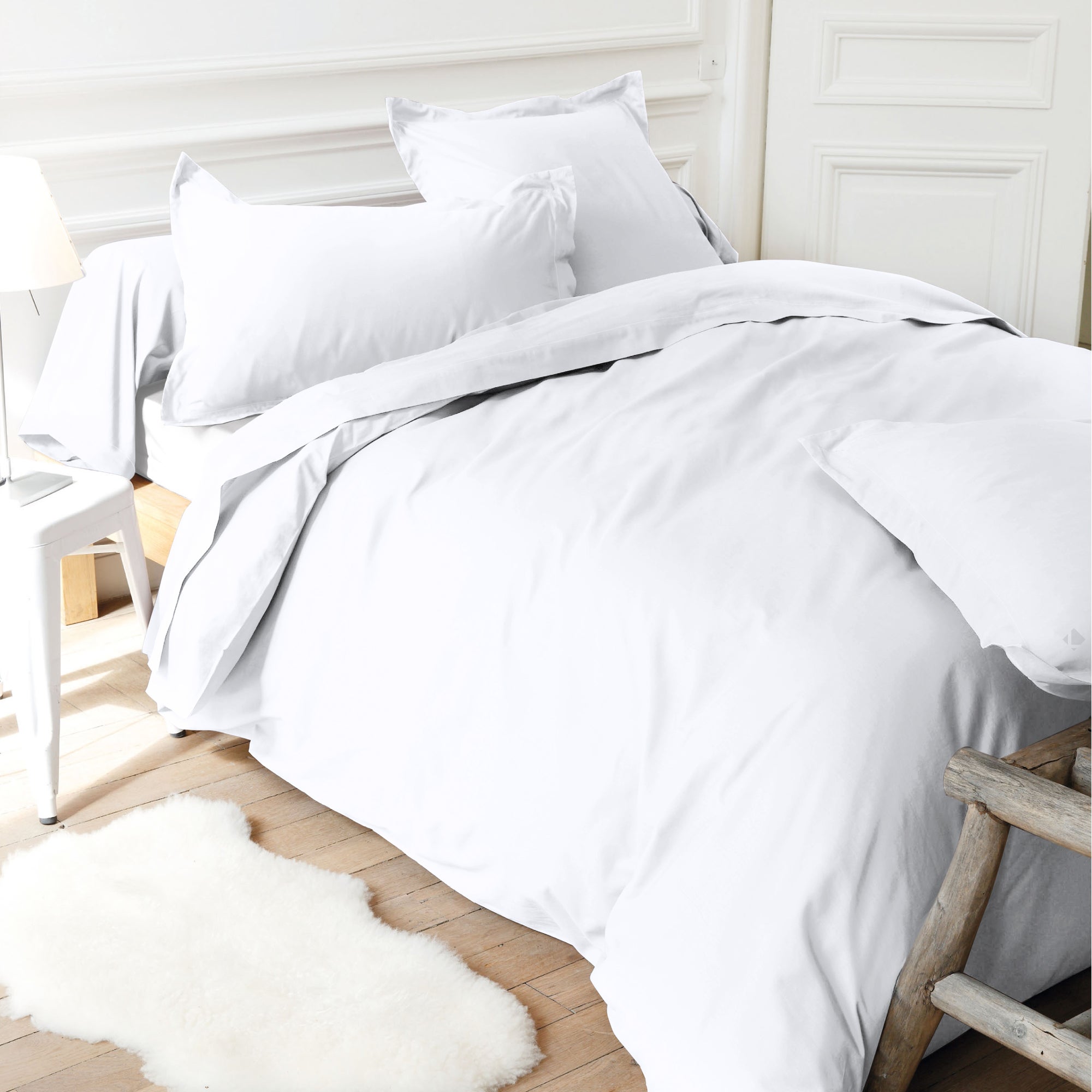 Housse de couette uni 300x300 cm pur percale PRIMO Blanc - 2