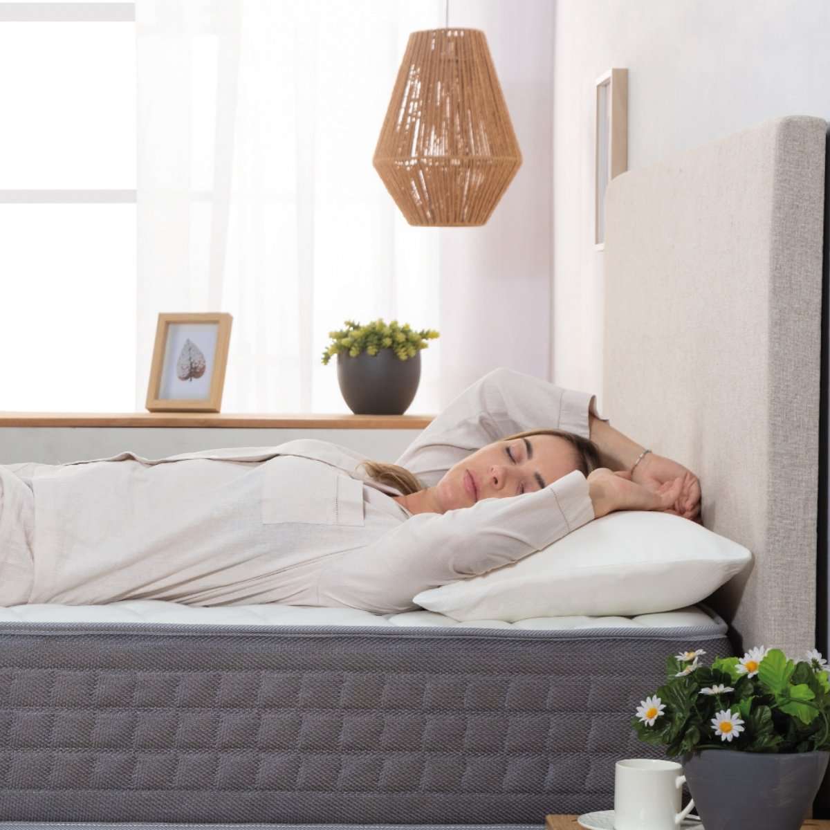 Nalui Almohada Viscoelástica Agatha Blanco con Doble Funda (Firmeza Media) - 7